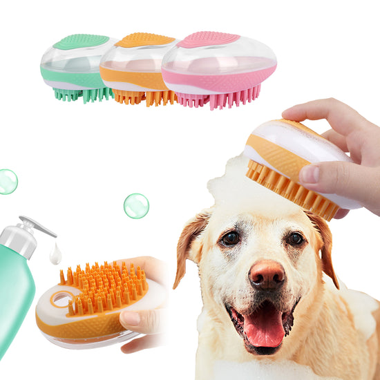 Pet Bath Brush 2-in-1 Pet SPA Massage Comb Soft Silicone Pets Shower Hair Grooming Comb Dog Cleaning Tool Pet Products
